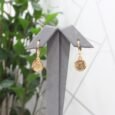 Gold Alternative Round Pound Earrings