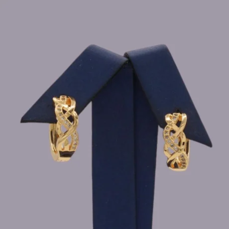 Gold Alternative Twist Style Earrings