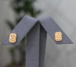 Rectangular Gold Plated Alternative Earrings