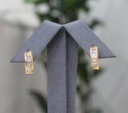 Rectangular Zircon Gold Alternative Earring