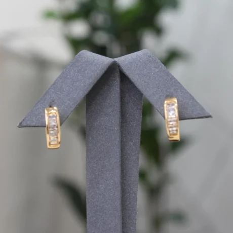 Rectangular Zircon Gold Alternative Earring