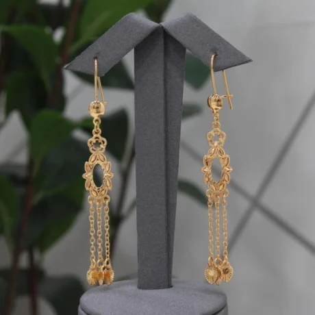 Shankar Gold Alternative Mirror Flower Earrings