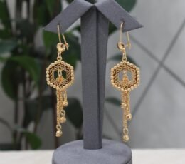 Shenkar Gold Alternative Earrings Engraving Tone