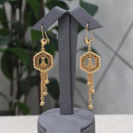 Shenkar Gold Alternative Earrings Engraving Tone