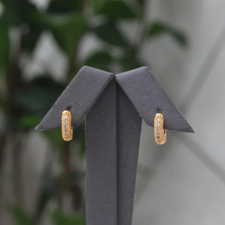 Smooth Zircon Gold Alternative Earring