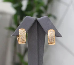Wide Gold-plated Alternative Earrings Studded With Zircon
