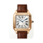 Cartier Square Case with Genuine Embossed Leather Strap & Roman Dial