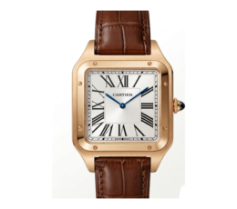 Cartier Square Case with Genuine Embossed Leather Strap & Roman Dial