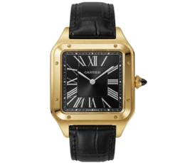 Cartier Square Case with Genuine Embossed Leather Strap & Roman Dial