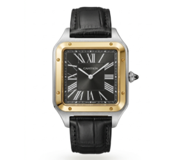 Cartier Square Case with Genuine Embossed Leather Strap & Roman Dial