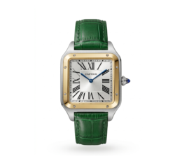 Cartier Square Case with Genuine Embossed Leather Strap & Roman Dial