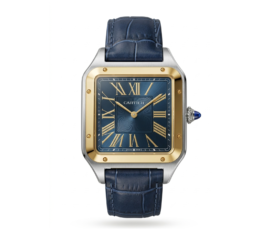 Cartier Square Case with Genuine Embossed Leather Strap & Roman Dial