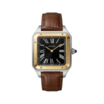 Cartier Square Case with Genuine Embossed Leather Strap & Roman Dial