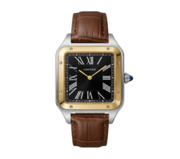 Cartier Square Case with Genuine Embossed Leather Strap & Roman Dial