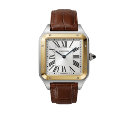 Cartier Square Case with Genuine Embossed Leather Strap & Roman Dial
