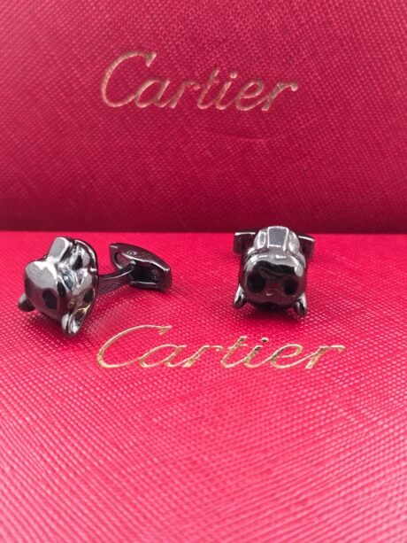 Cartier Bronze Panther Head Cufflinks