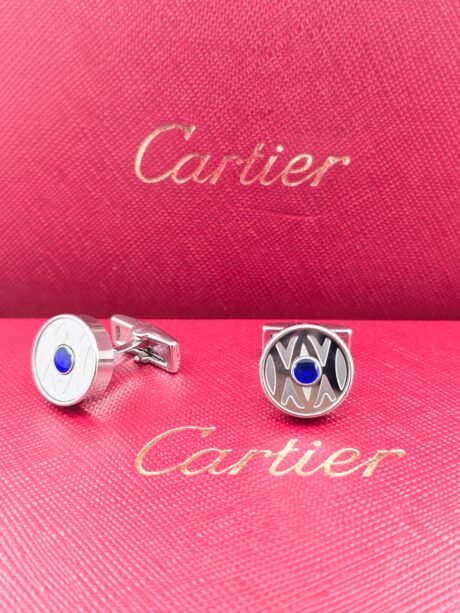 Cartier Cartier Blue Accent Geometric Round Cufflinks