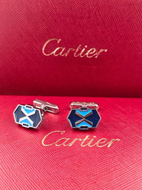 Cartier Cartier Blue & Black Geometric Enamel Cufflinks
