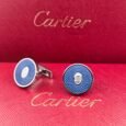 Cartier Cartier Blue Guilloche Round Cufflinks