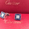 Cartier Blue Square Screw Design Cufflinks