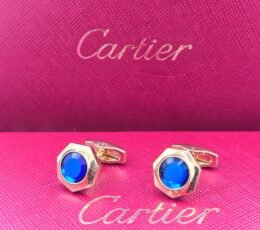 Cartier Cartier Blue Stone Hexagonal Cufflinks – Gold-Tone Luxury Designer Cufflinks for Men