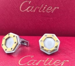 Cartier Cartier Dual-Tone Hexagon Cufflinks – Gold & Silver Designer Luxury Cufflinks for Men