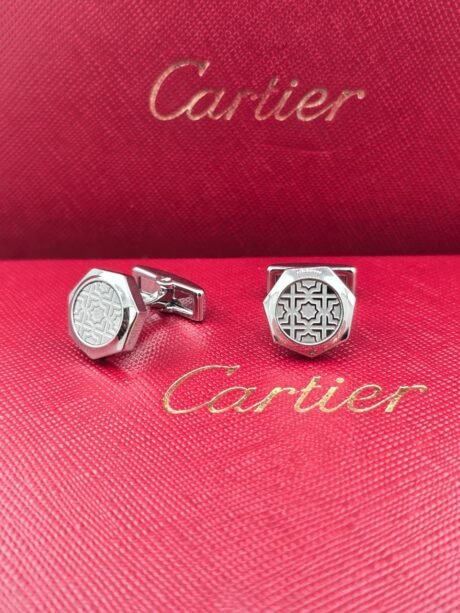 Cartier Cartier Engraved Pattern Hexagon Cufflinks