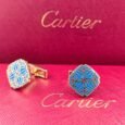 Cartier Cartier Geometric Blue Enamel Cufflinks