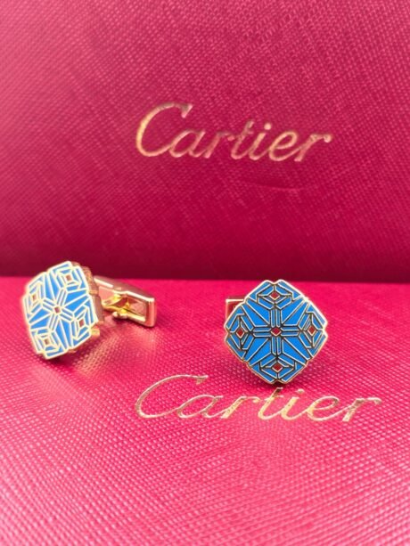 Cartier Cartier Geometric Blue Enamel Cufflinks