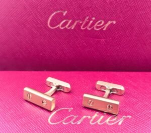 Cartier Cartier Gold-Tone Bar Screw Motif Cufflinks