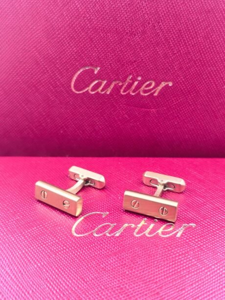Cartier Cartier Gold-Tone Bar Screw Motif Cufflinks