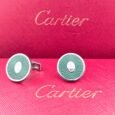 Cartier Cartier Green Guilloche Round Cufflinks