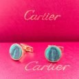 Cartier Cartier Green Stone Logo Cufflinks