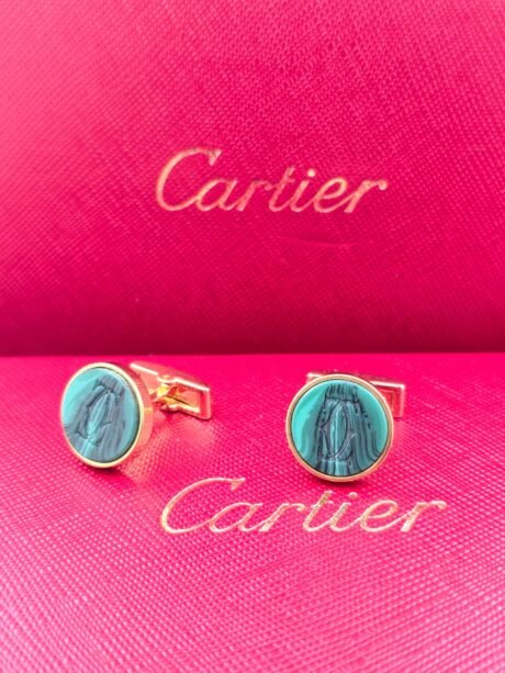 Cartier Cartier Green Stone Logo Cufflinks