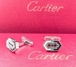 Cartier Cartier Multi-Tone Geometric Enamel Cufflinks – Designer Statement Luxury Cufflinks for Men