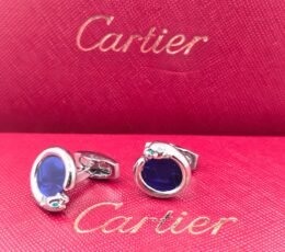 Cartier Cartier Panther Blue Stone Cufflinks – Silver-Tone Luxury Designer Cufflinks for Men