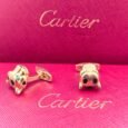 Cartier Cartier Panther Head Gold-Tone Cufflinks