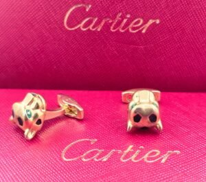 Cartier Cartier Panther Head Gold-Tone Cufflinks