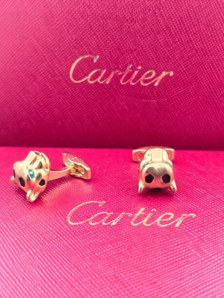 Cartier Cartier Panther Head Gold-Tone Cufflinks