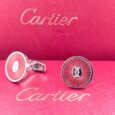 Cartier Cartier Red Guilloche Round Cufflinks