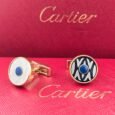 Cartier Cartier Round Blue Stone Pattern Cufflinks