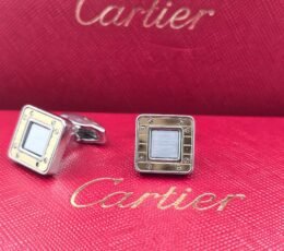 Cartier Cartier Santos-Inspired Square Screw Motif Cufflinks – Gold & Steel Luxury Cufflinks for Men