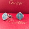 Cartier Geometric Turquoise Enamel Cufflinks