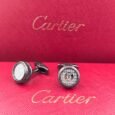 Cartier Monogram Pattern Round Cufflinks