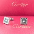 Cartier Square Pattern Turquoise Enamel Cufflinks