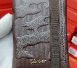 Cartier Style Brown Camo Wallet – Luxury Textured Bifold