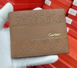 Cartier Style Slim Card Holder – Luxury Brown Minimalist Wallet