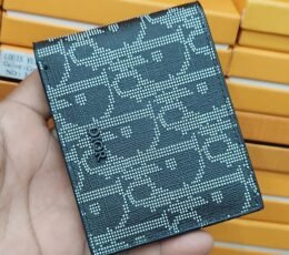 Dior Style Black Wallet – Luxury Pattern Bifold