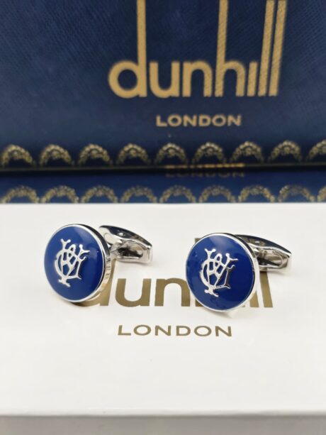 Dunhill Blue Enamel Logo Cufflinks