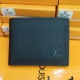 LV Style Black Leather Wallet